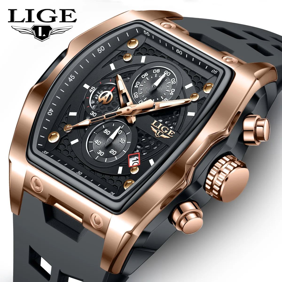 Luminous Chronograph Silicone Strap Wristwatch