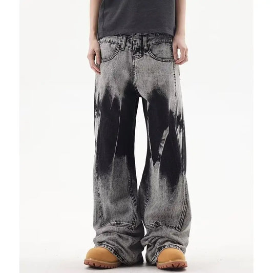 Smoke Grey Gradient Jeans – Vintage Street Loose Fit