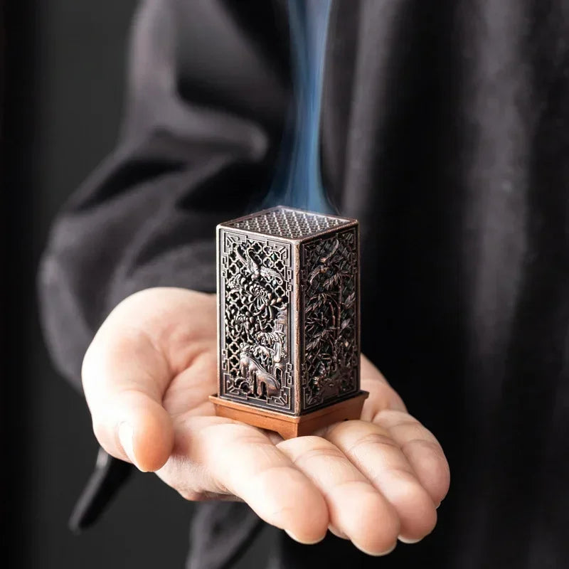 Plum Blossom Incense Holder — Vertical Alloy Burner