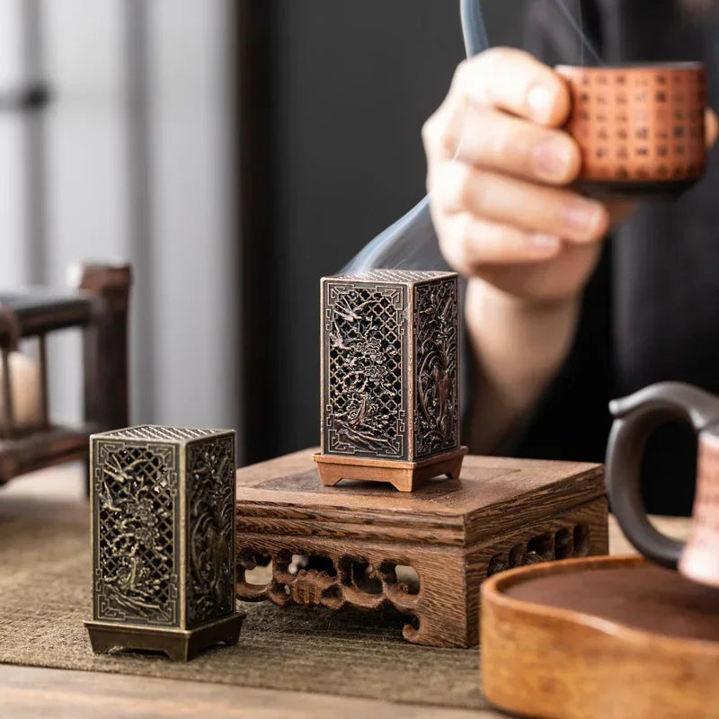 Plum Blossom Incense Holder — Vertical Alloy Burner