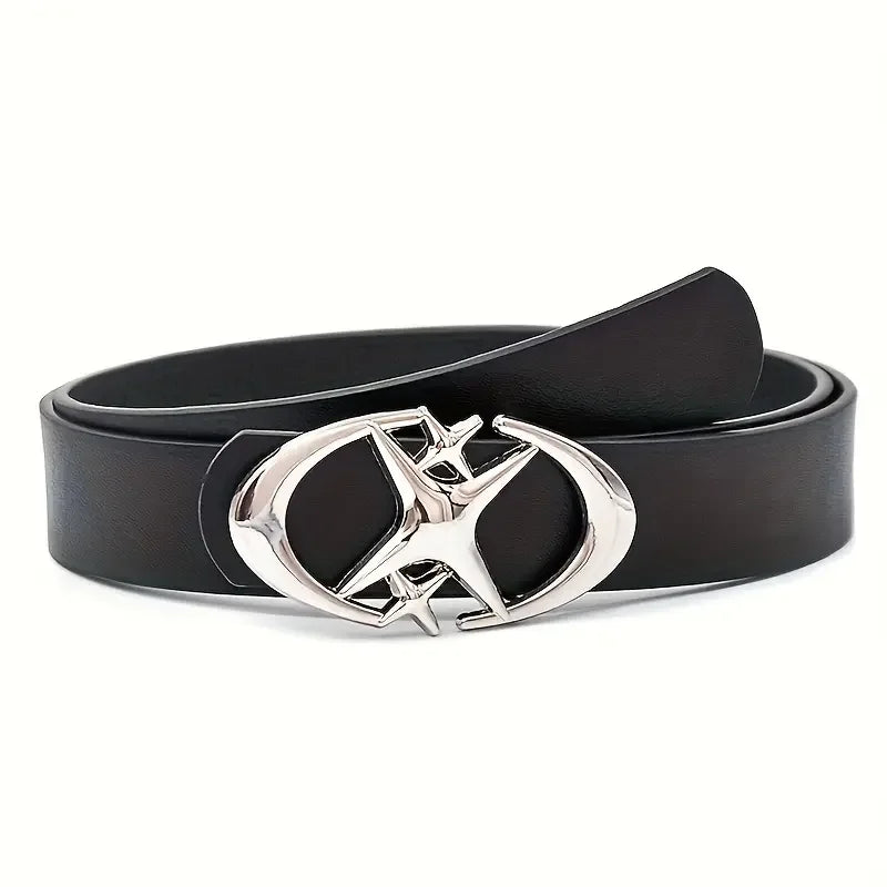 Oval Cross Metal Buckle Belt