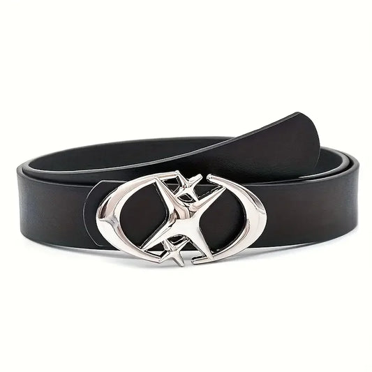 Oval Cross Metal Buckle Belt