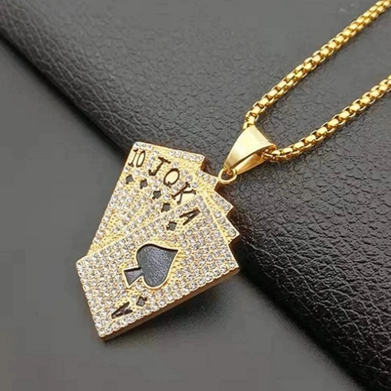 Luck & Power Spades Card Necklace