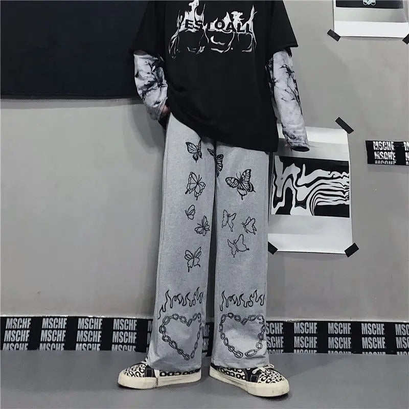 Y2K Graphic Sweatpants – Oversized Japanese Streetwear