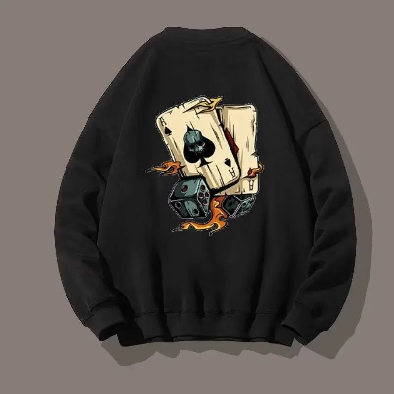 Oversized Play Cards Sweatshirt – American Street Style