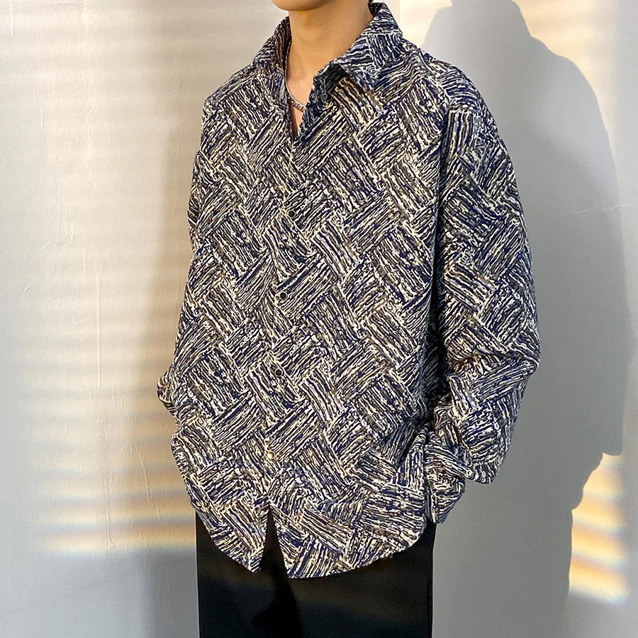 Korean Floral Knit Shirt Jacket