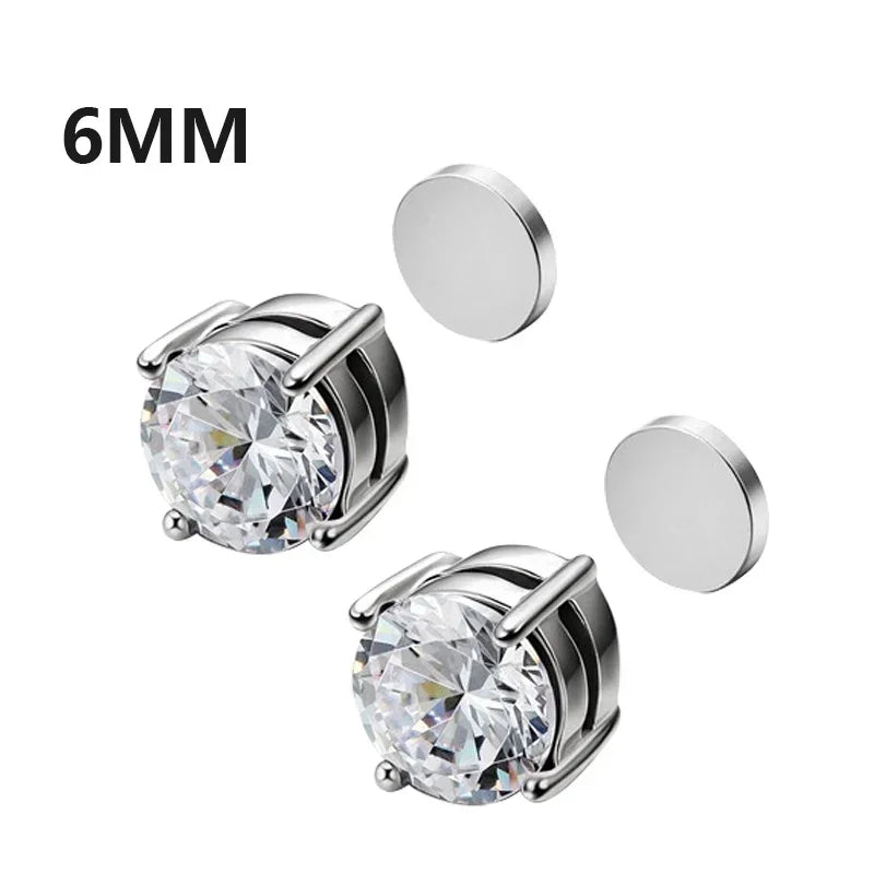 Magnetic Crystal Stud Earrings – Non-Piercing
