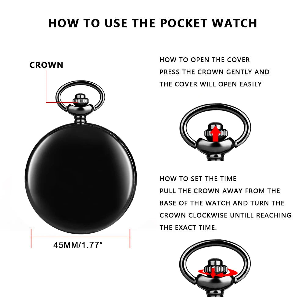 Vintage Roman Dial Pendant Fob Watch