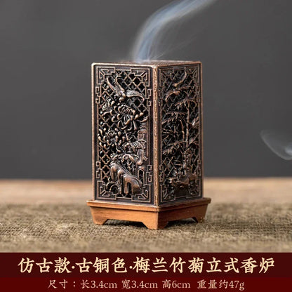 Plum Blossom Incense Holder — Vertical Alloy Burner