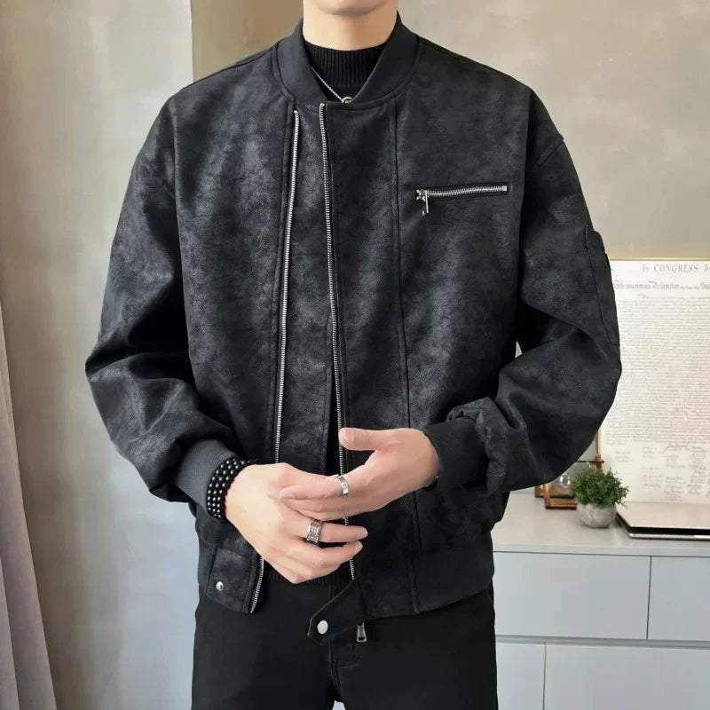 Double Zipper Leather Jacket