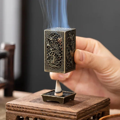 Plum Blossom Incense Holder — Vertical Alloy Burner