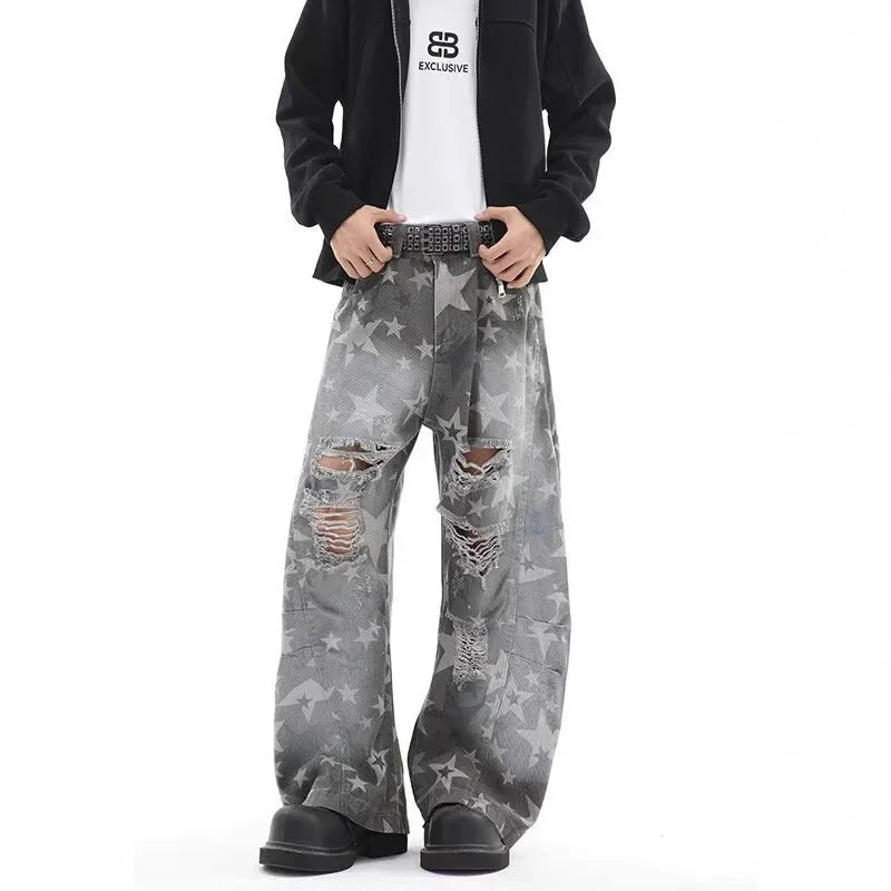 Retro Camo Work Pants – Wide-Leg Street Style