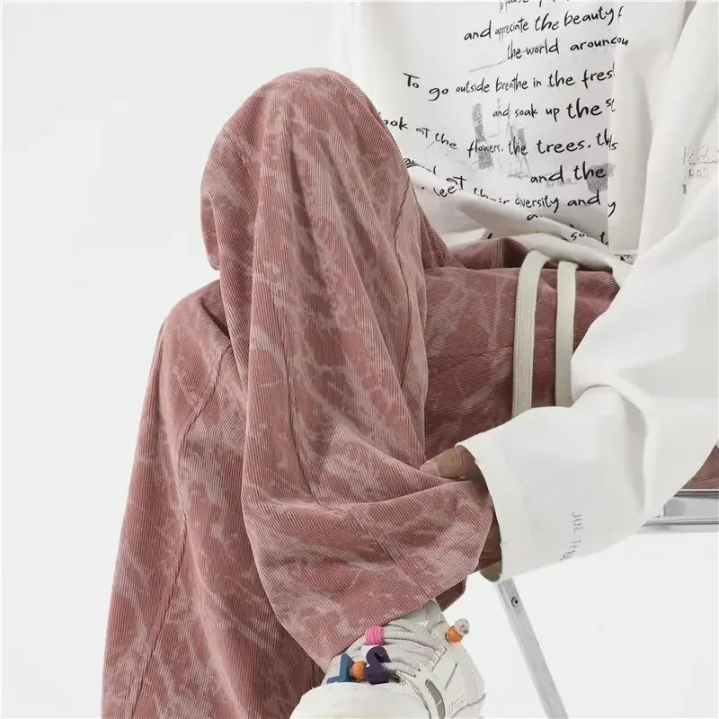 Tie-Dye Corduroy Pants – American Loose Fit Style