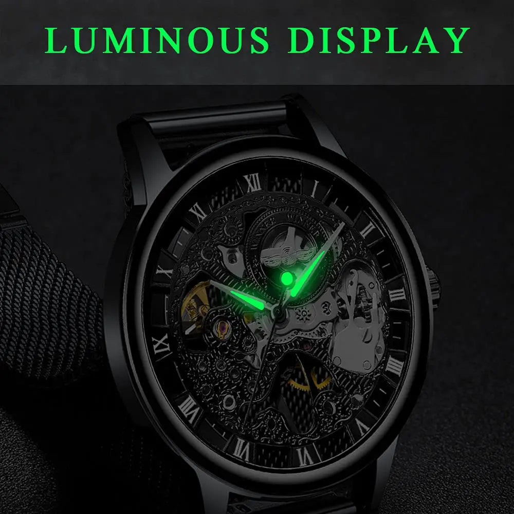 Skeleton Mechanical Watch – Mesh Band