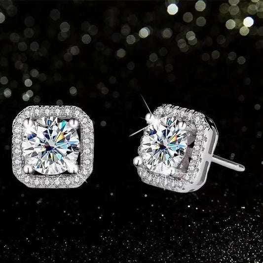 Moissanite Square Studs