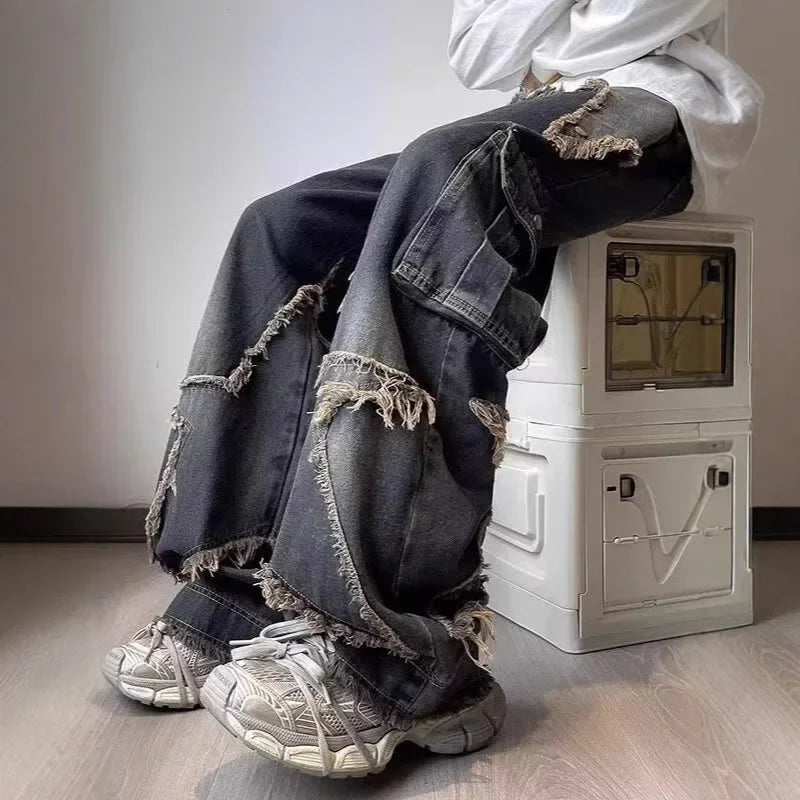 Star Denim Jeans – Retro American Wide-Leg Style