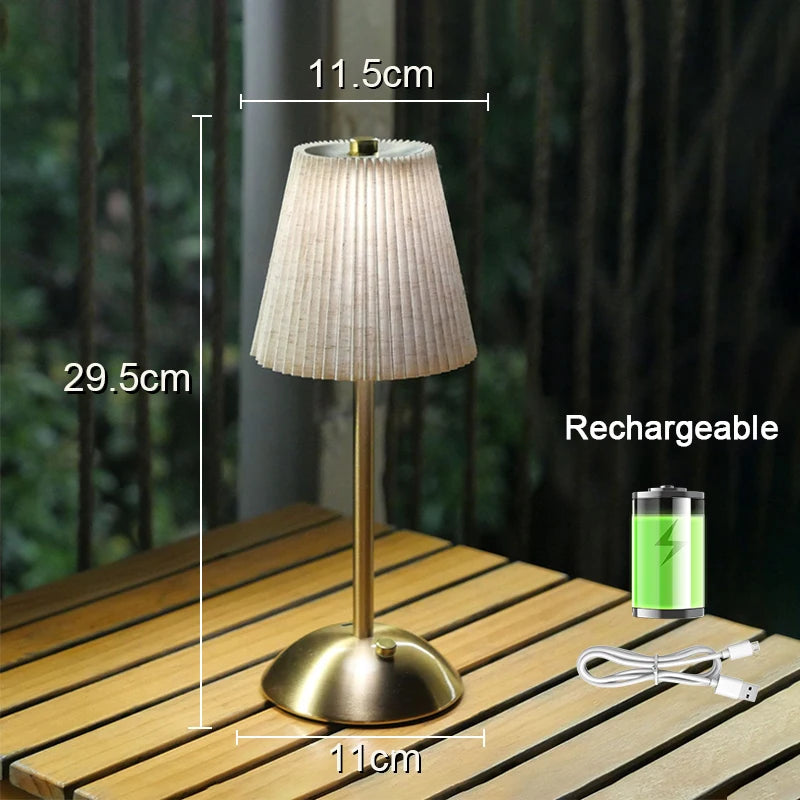 Pleated Cordless Table Lamp by THE RETRO AURA, photo 6