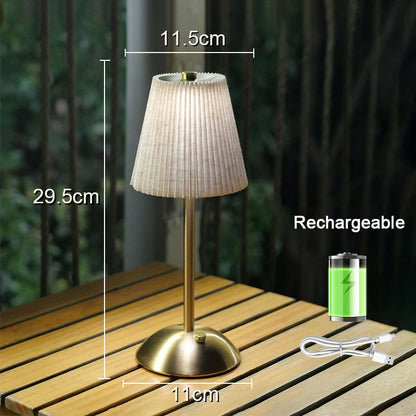 Pleated Cordless Table Lamp by THE RETRO AURA, photo 6