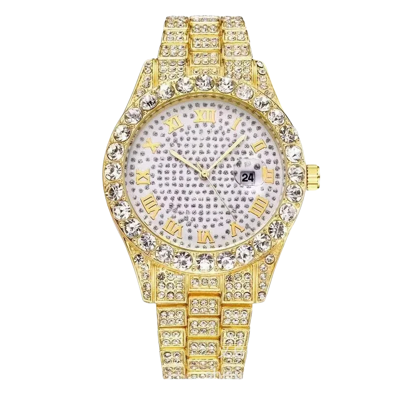 High-End Luxury Diamond Quartz Watch