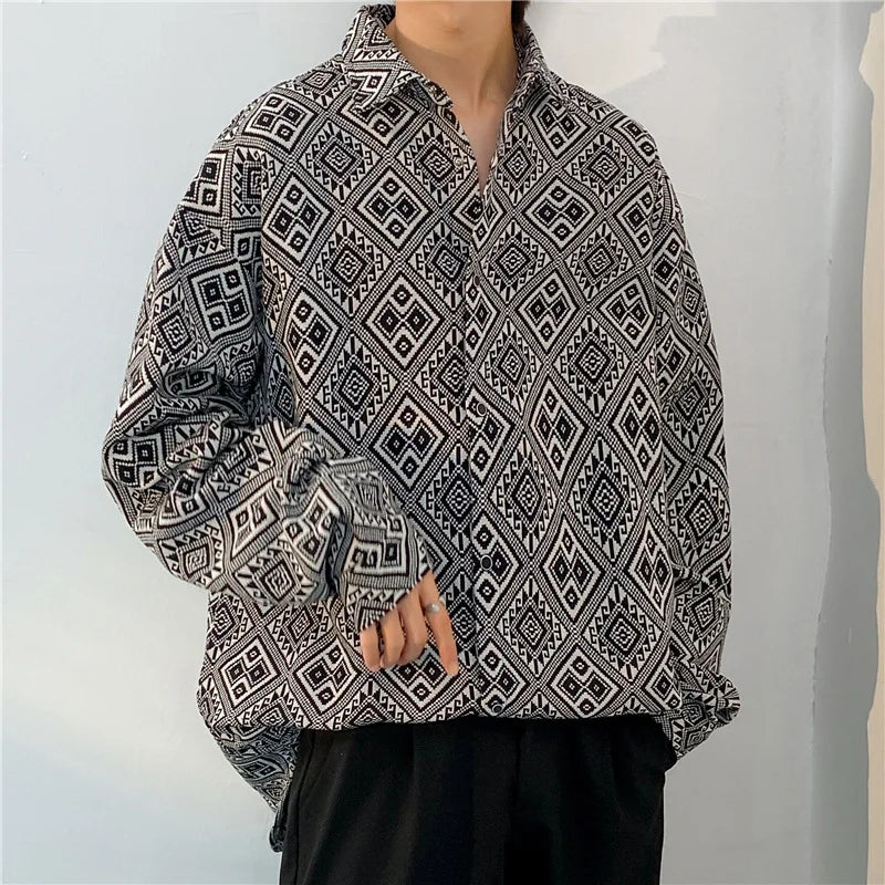 Korean Floral Knit Shirt Jacket