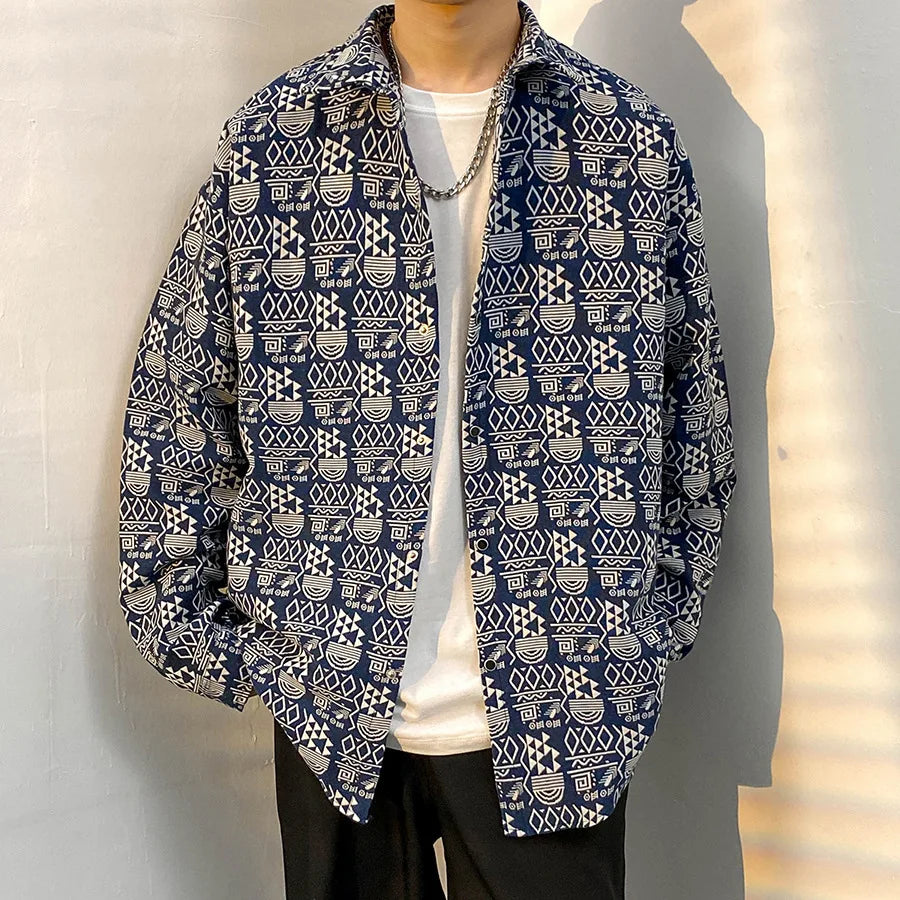 Korean Floral Knit Shirt Jacket
