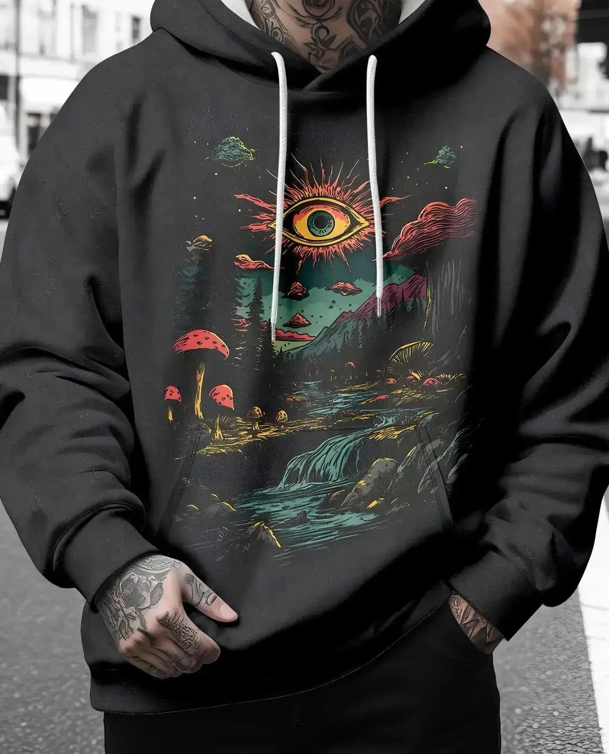 Psychedelic Hoodie – Eye Mushroom Street Style