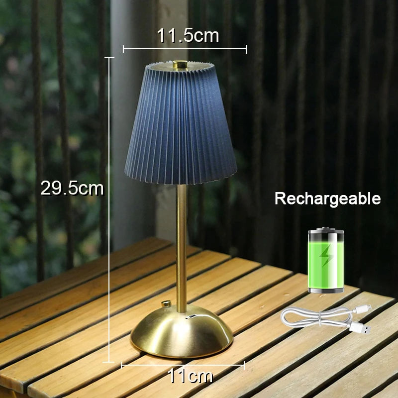 Pleated Cordless Table Lamp by THE RETRO AURA, photo 3