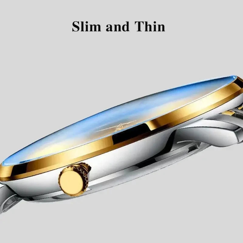 Luminous Stainless Steel Quartz Man Wristwatch