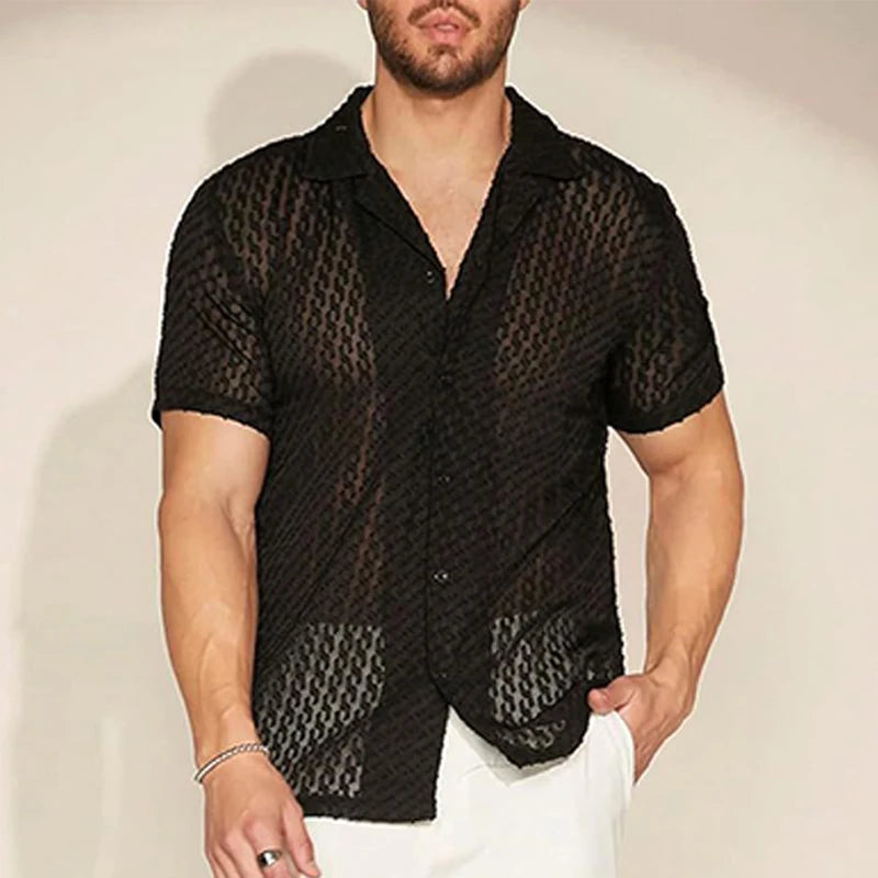 Hollow-Out Party Lace Shirt