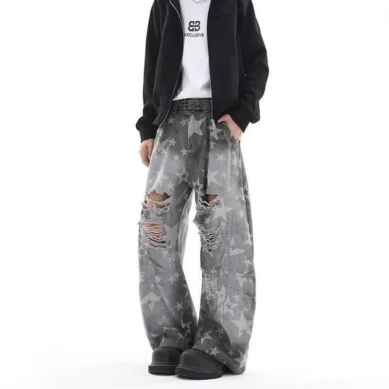 Retro Camo Work Pants – Wide-Leg Street Style