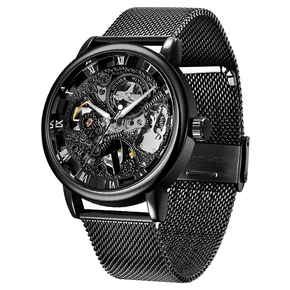 Skeleton Mechanical Watch – Mesh Band