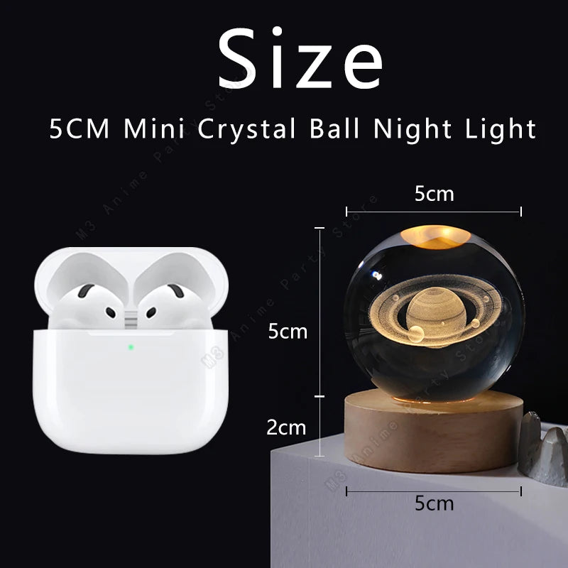 Aura Crystal Ball Night Light — Moon, Saturn & Galaxy