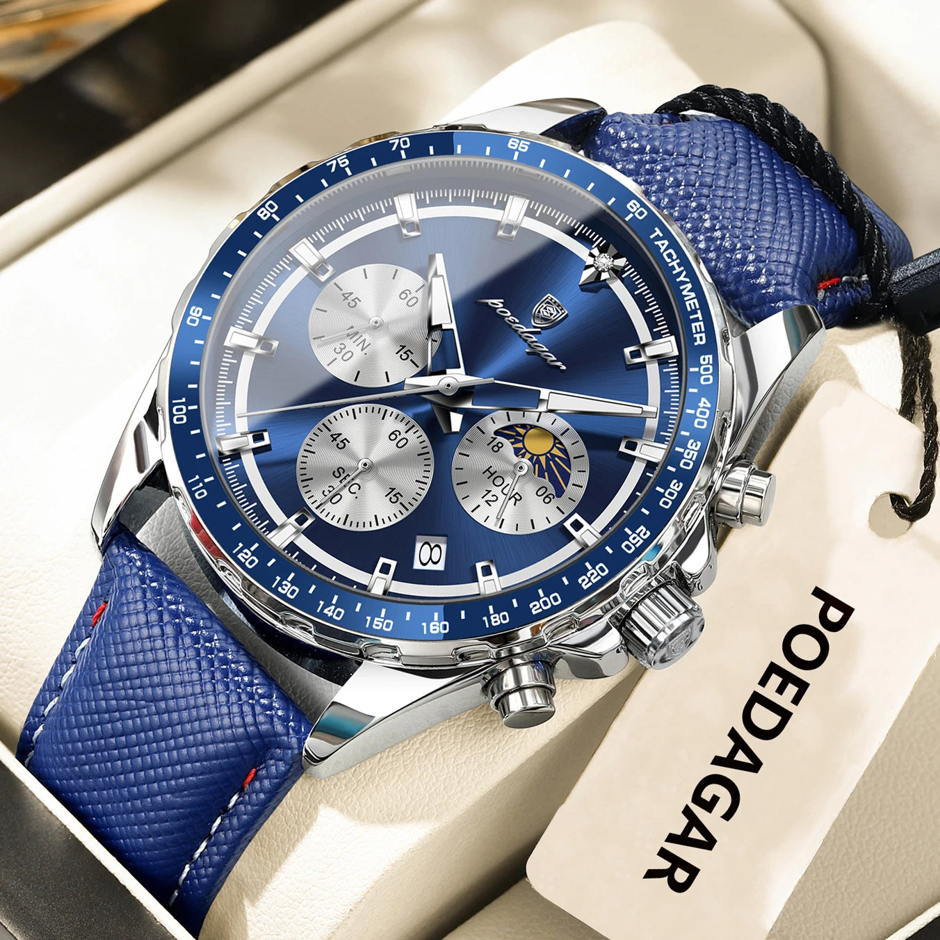 Leather Chronograph Watch