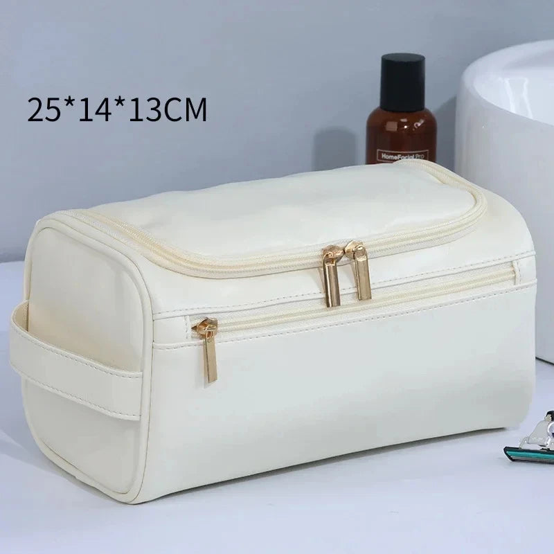 Premium Leather Dopp Kit — Toiletry & Cosmetic Travel Bag