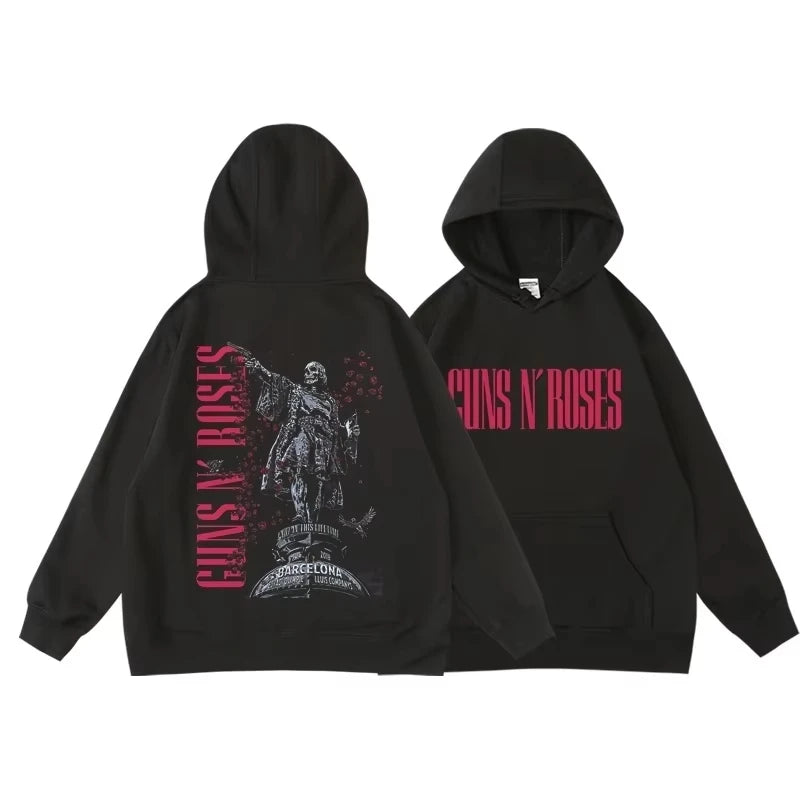 Guns N’ Roses Hoodie – Retro Street Fleece Style"
