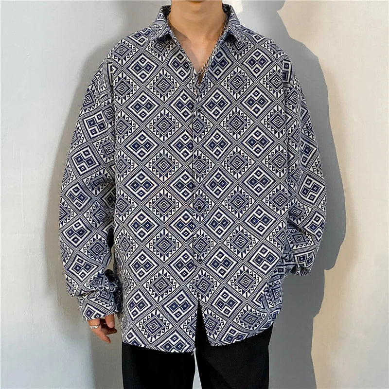 Korean Floral Knit Shirt Jacket