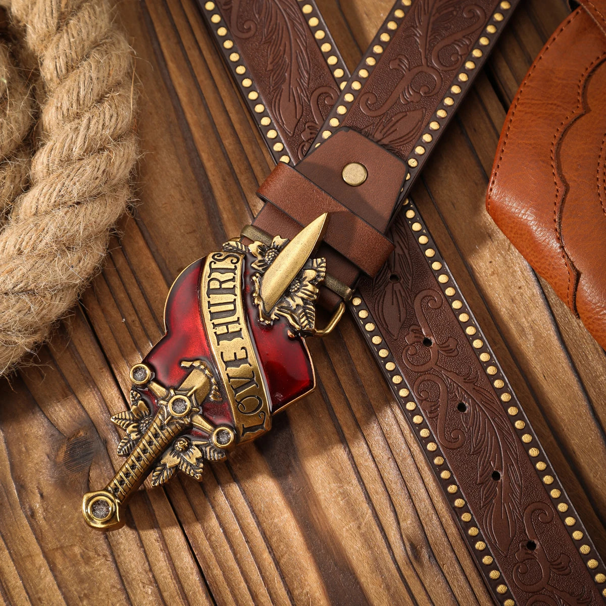 Alloy Plate Buckle, Western Retro Style Belt