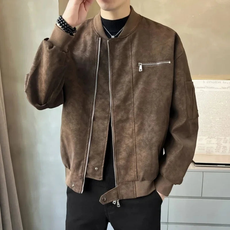 Double Zipper Leather Jacket