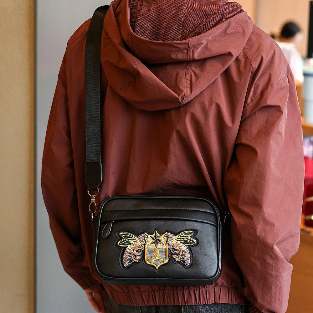 Bee Embroidery Crossbody Bag