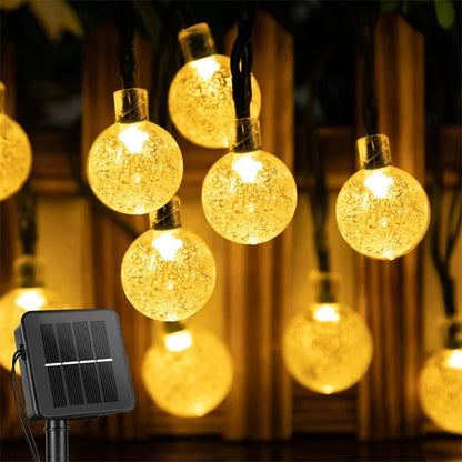 Aura Solar Crystal Globe Lights — Backyard & Trees