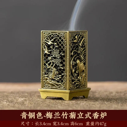 Plum Blossom Incense Holder — Vertical Alloy Burner