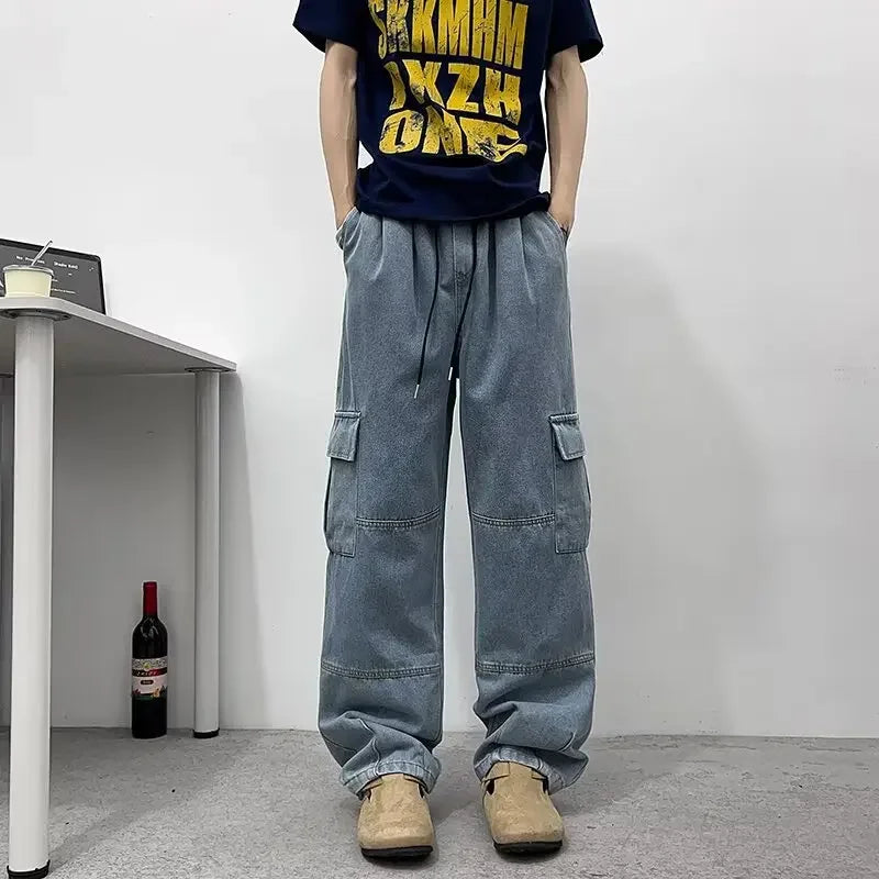 3D Pocket Jeans – Japanese Washed Straight-Leg Style