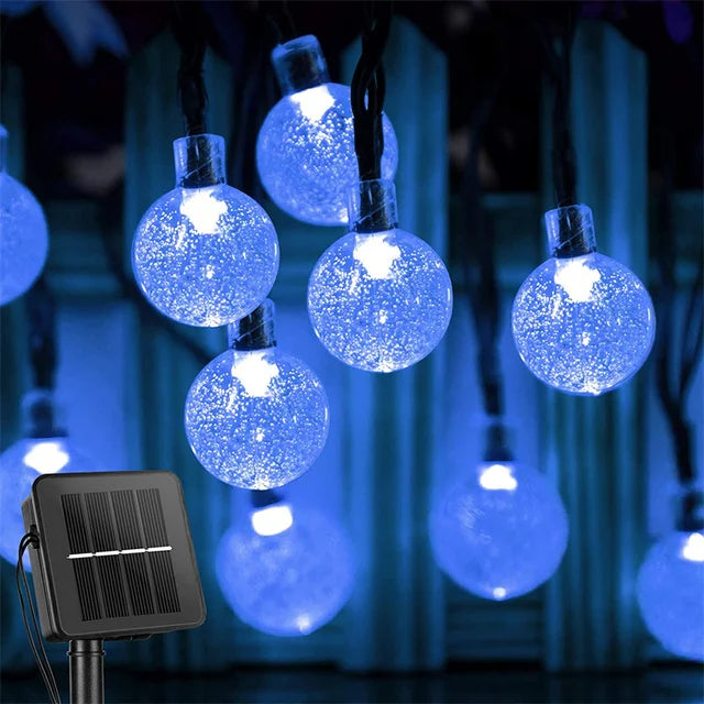 Aura Solar Crystal Globe Lights — Backyard & Trees