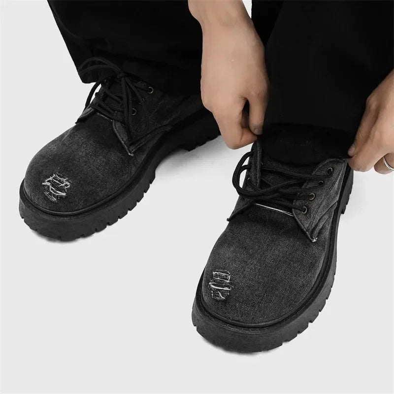 Vintage Denim Derby shoes