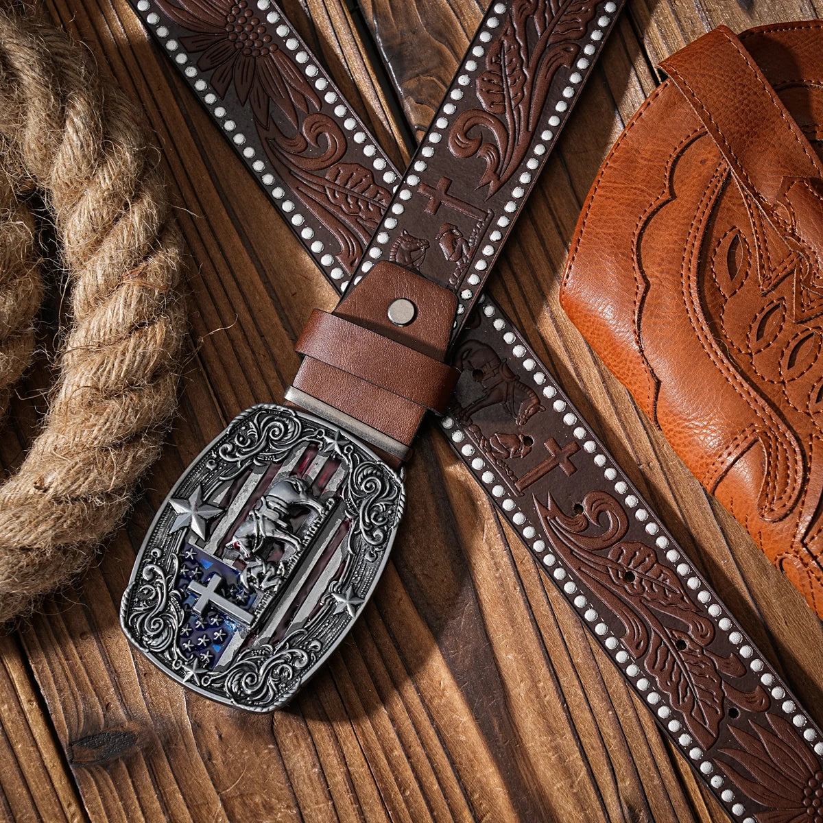 Classic Retro Western Belt — PU Leather