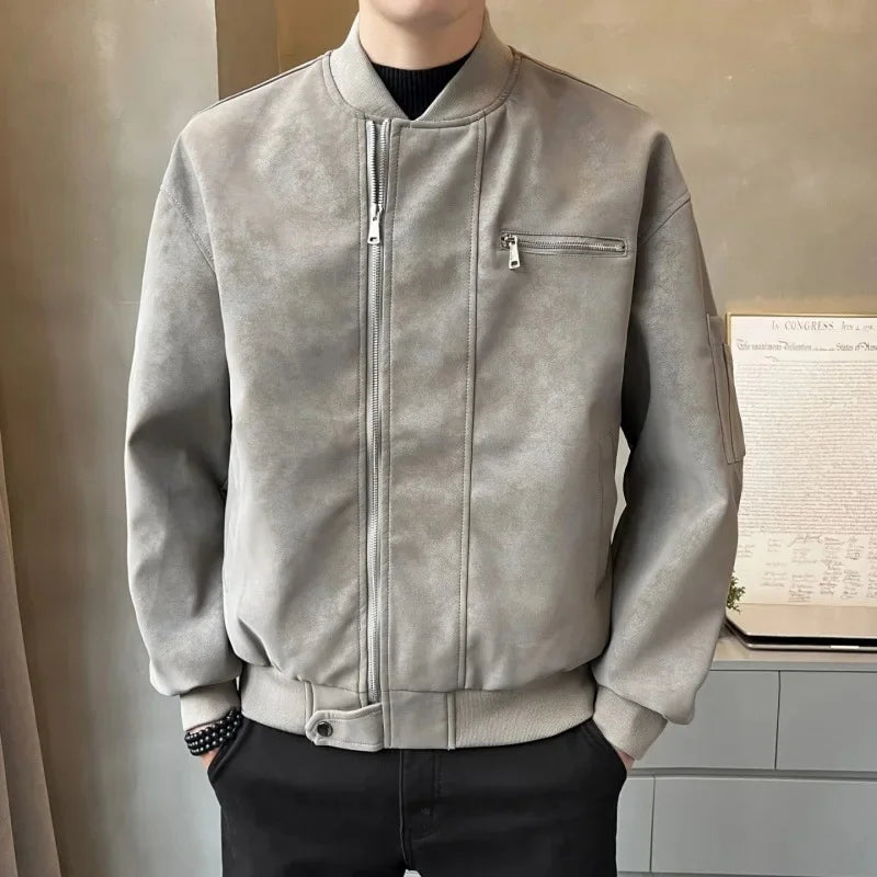 Double Zipper Leather Jacket