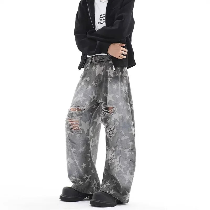 Retro Camo Work Pants – Wide-Leg Street Style