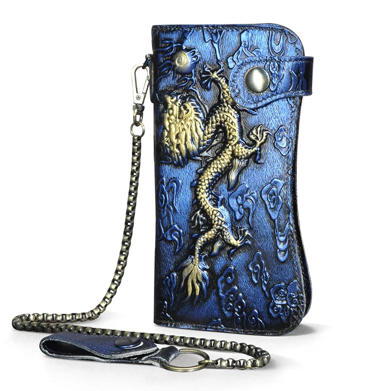 Luxury Dragon Embossed Leather Walle