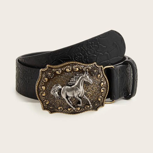 Horse Head Buckle Belt