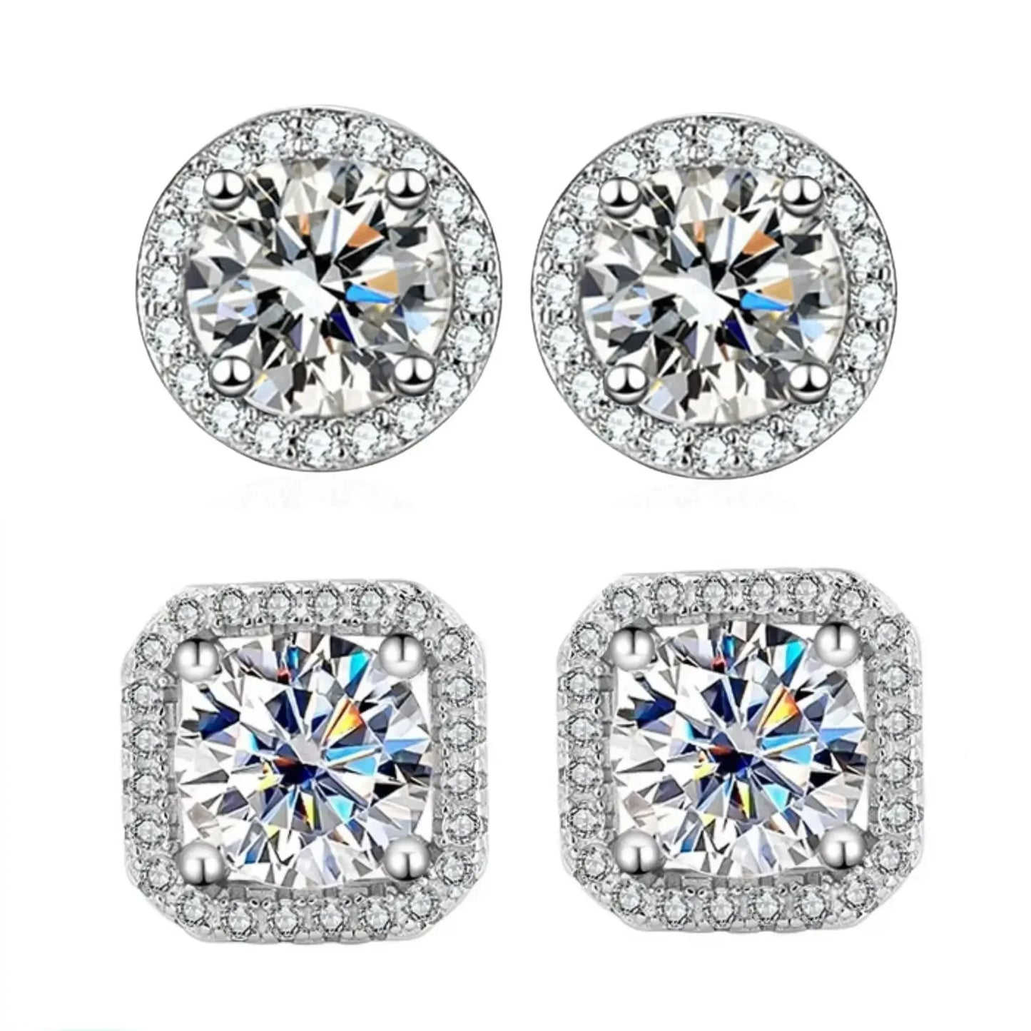 Moissanite Square Studs